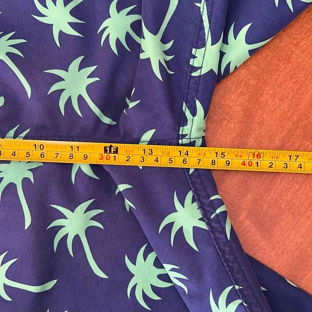 Tom & Teddy Blue Palm Tree Print Swim Shorts XXL | Quick-Dry Beach Swimwear O